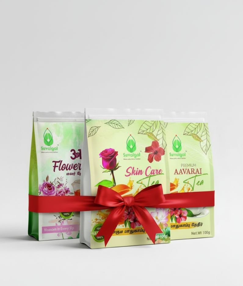 Flower Tea, Skin Tea & Aavarai Tea Combo - New Ayurvedic Product